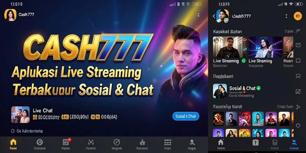 Antarmuka CASH777 yang intuitif untuk Live Streaming interaktif.