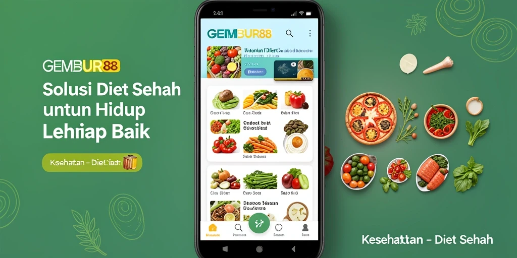 Tampilan antarmuka utama aplikasi Diet Sehat GEMBUR88.