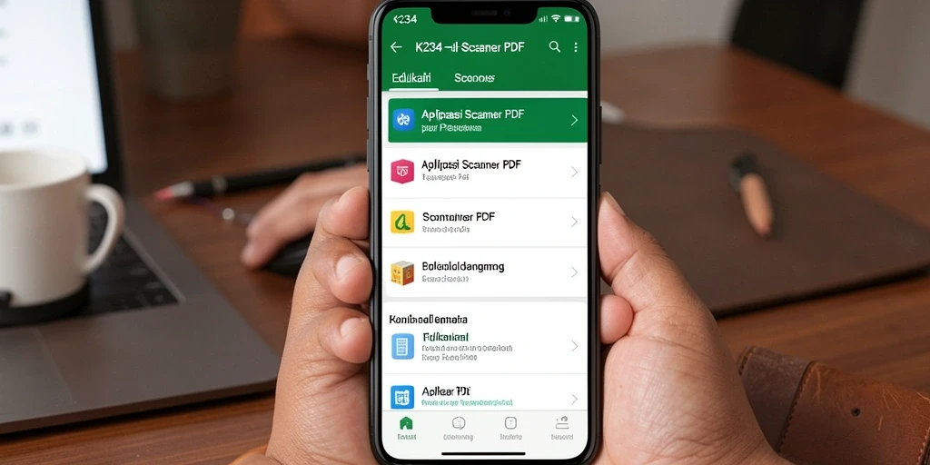 Screenshot K234 menunjukkan antarmuka pemindaian PDF yang user-friendly dan efektif.