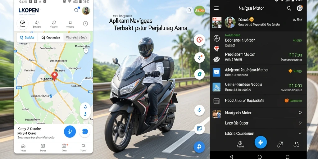 Antarmuka pengguna LKOPEN dengan fitur navigasi motor yang lengkap.
